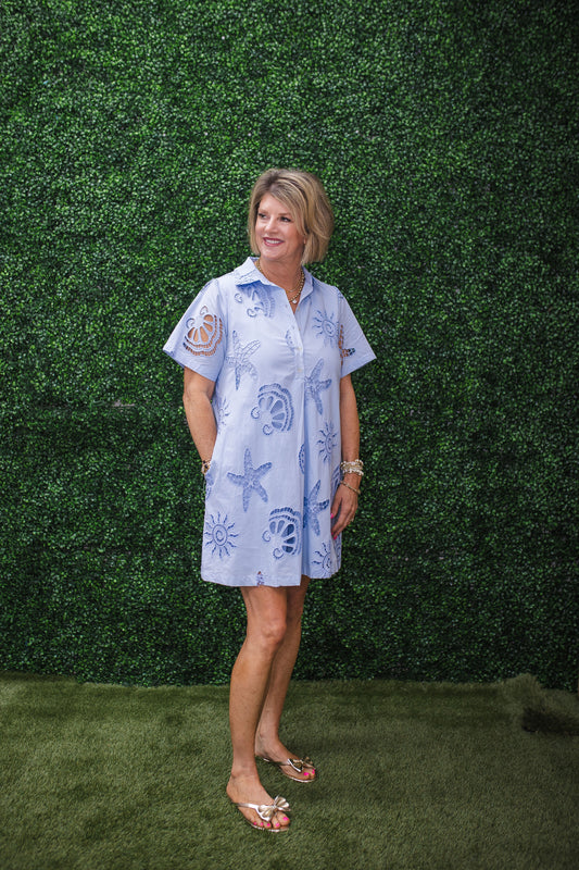 Blakely Tropical Eyelet Dress