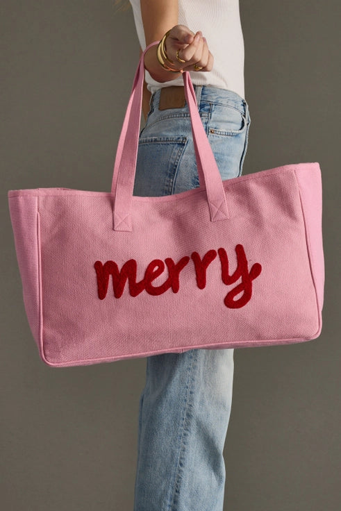 Pink and Red Merry Tote