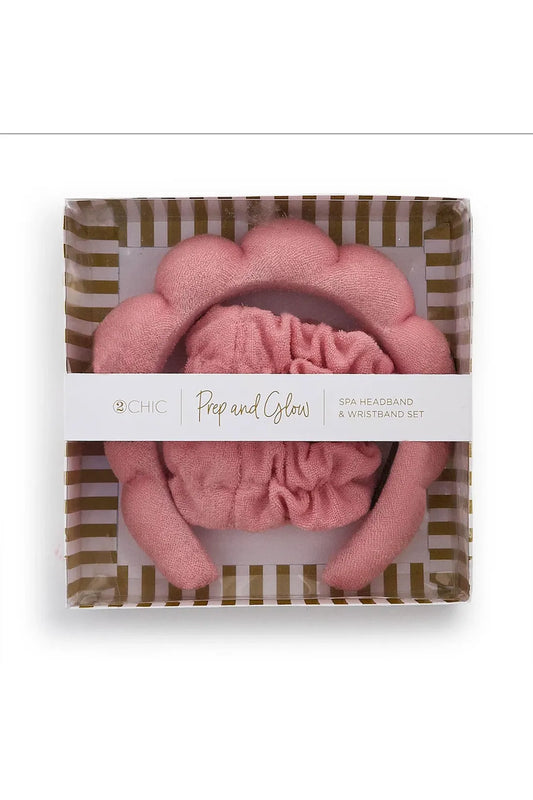 Prep and Glow Spa Bubble Head and Wristband Set.