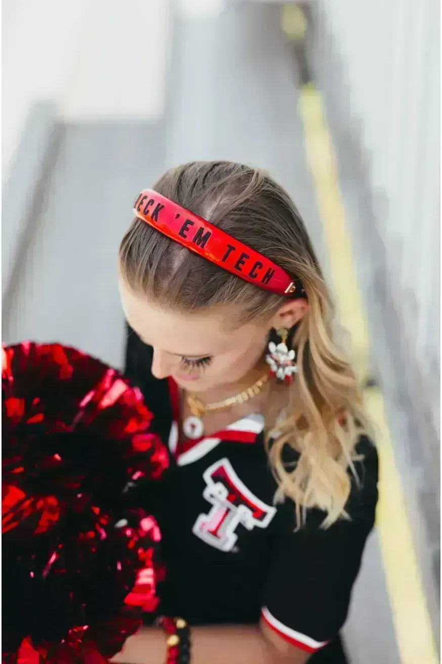 Texas Tech Thin Embroidered Headband