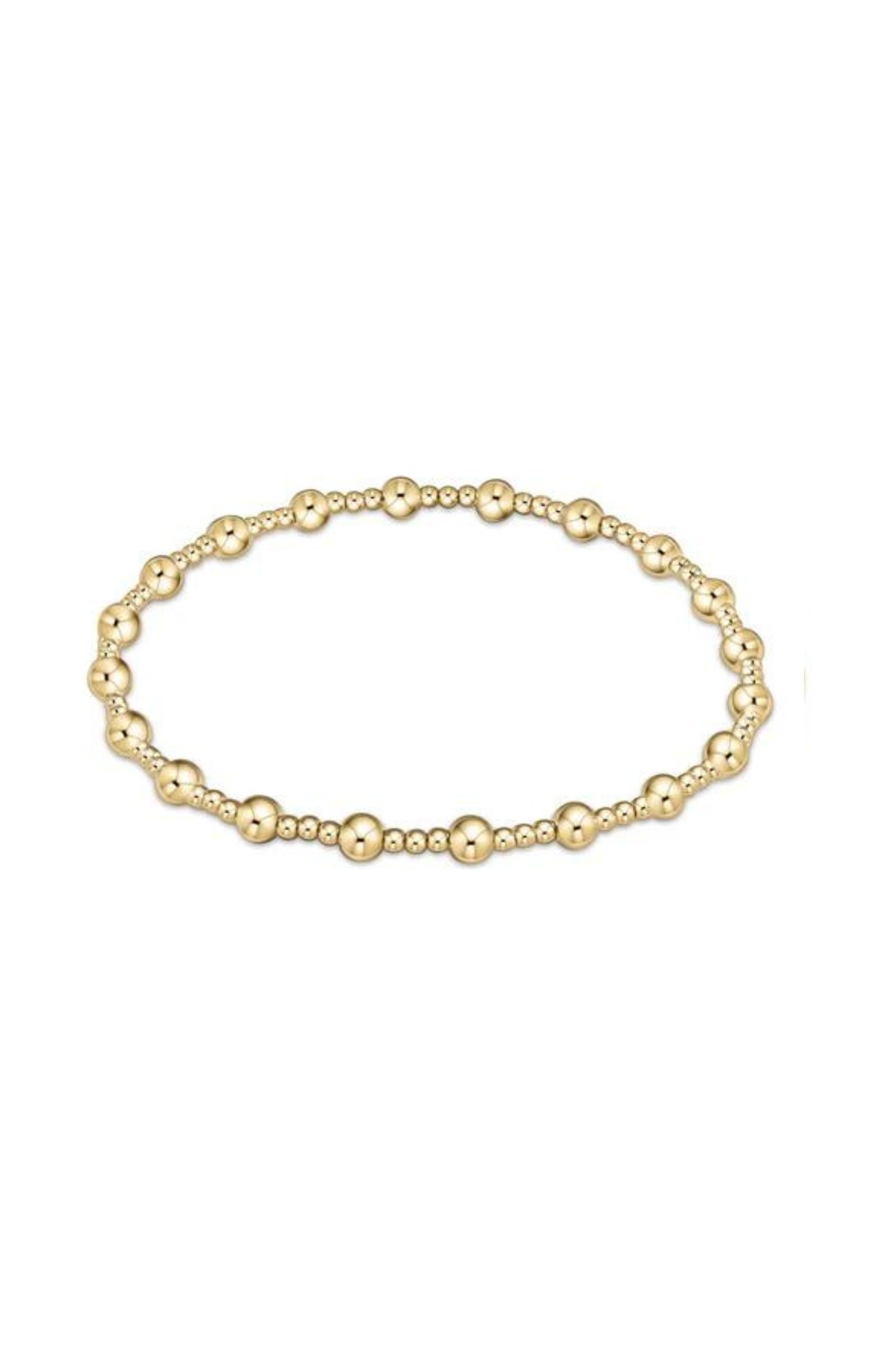 Classic Sincerity Pattern 4mm Bead Bracelet Gold
