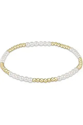 Classic Blissful Pattern 2.5mm Bead Bracelet 3mm Pearl