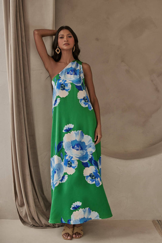 Glena Floral Pleated Maxi Dress