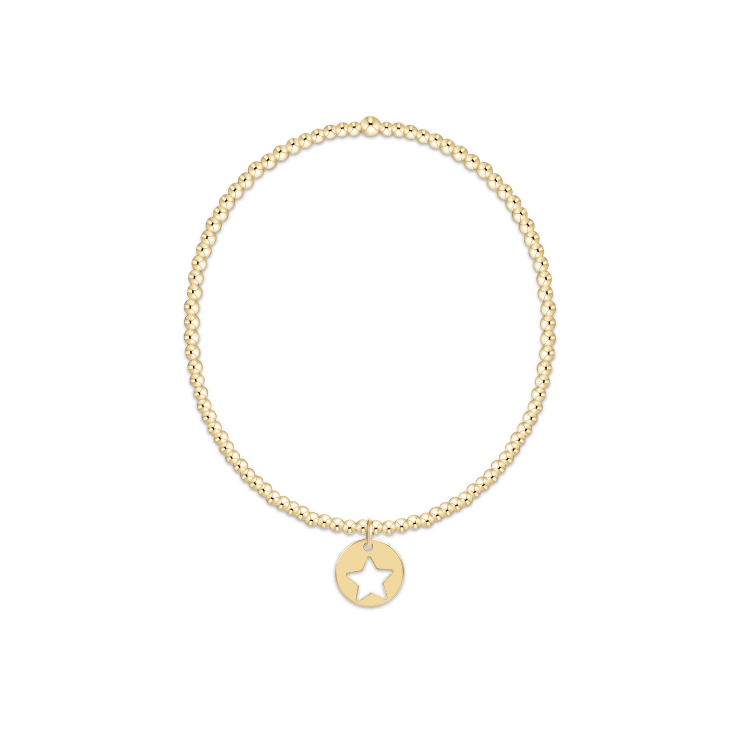 EN Classic Gold 2mm Bracelet- Star Disc BCLG2STRSMGD