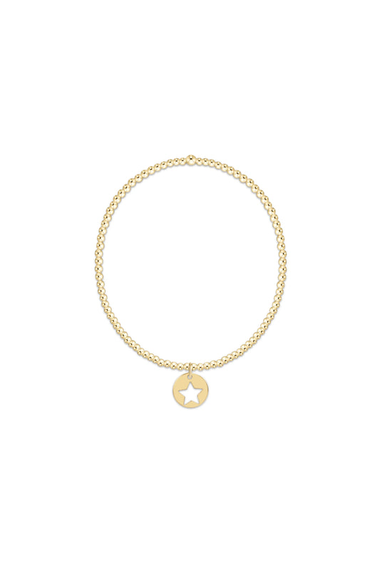 EN Classic Gold 2mm Bracelet- Star Disc BCLG2STRSMGD