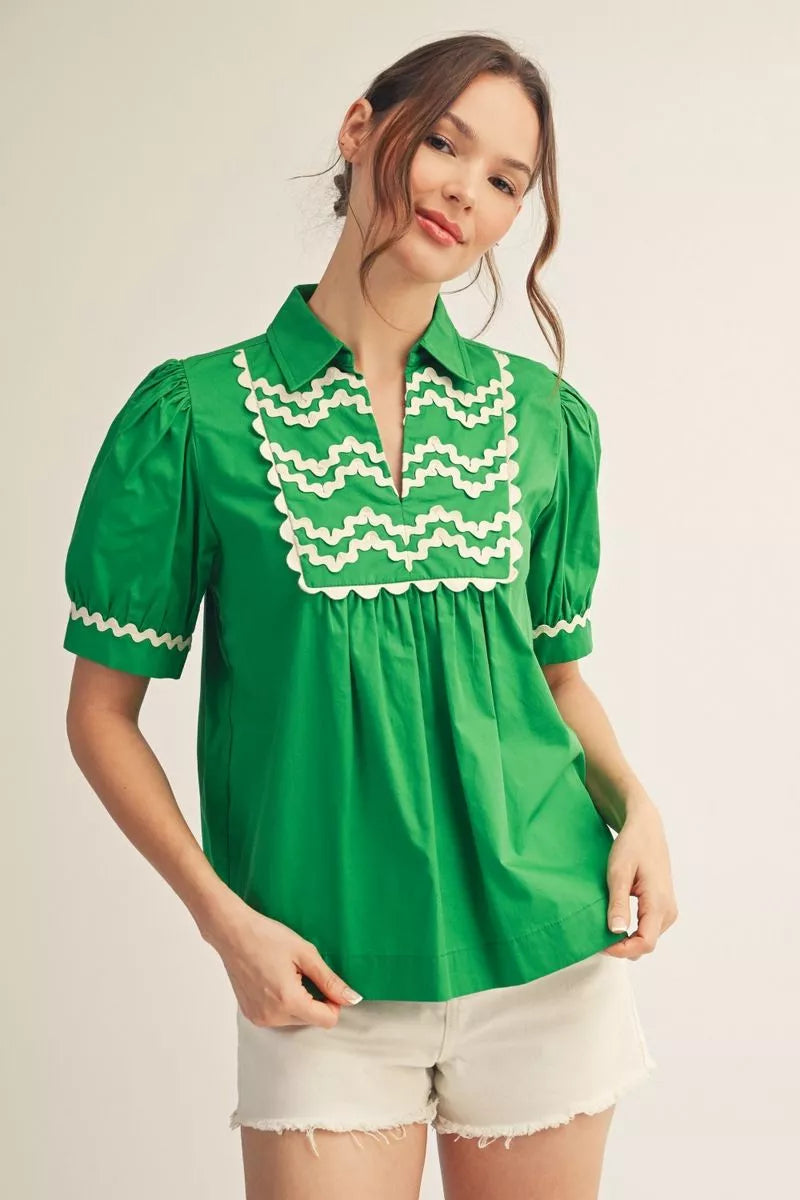 Ric-Rac Accented Blouse