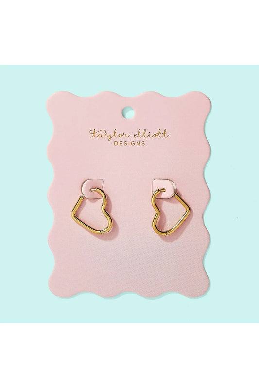 Josephine Gold Plated Heart Huggies