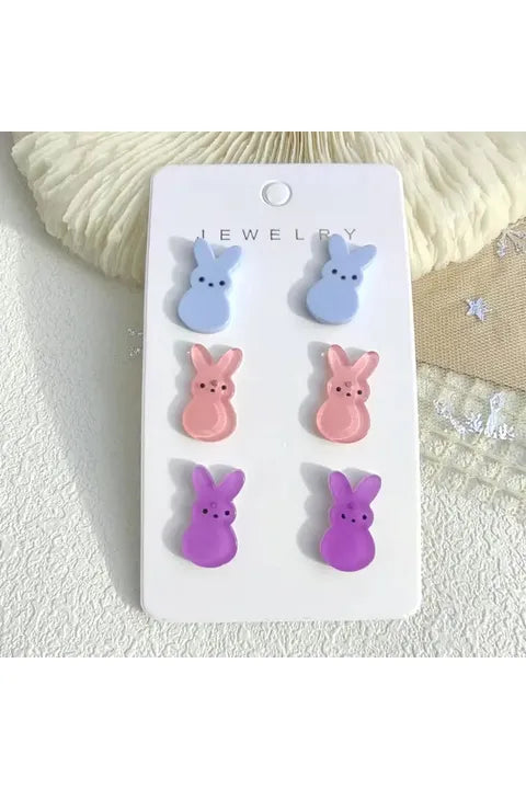 Set Of 3 Peep Earrings