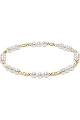Classic Joy Pattern 4mm Bead Bracelet - Pearl