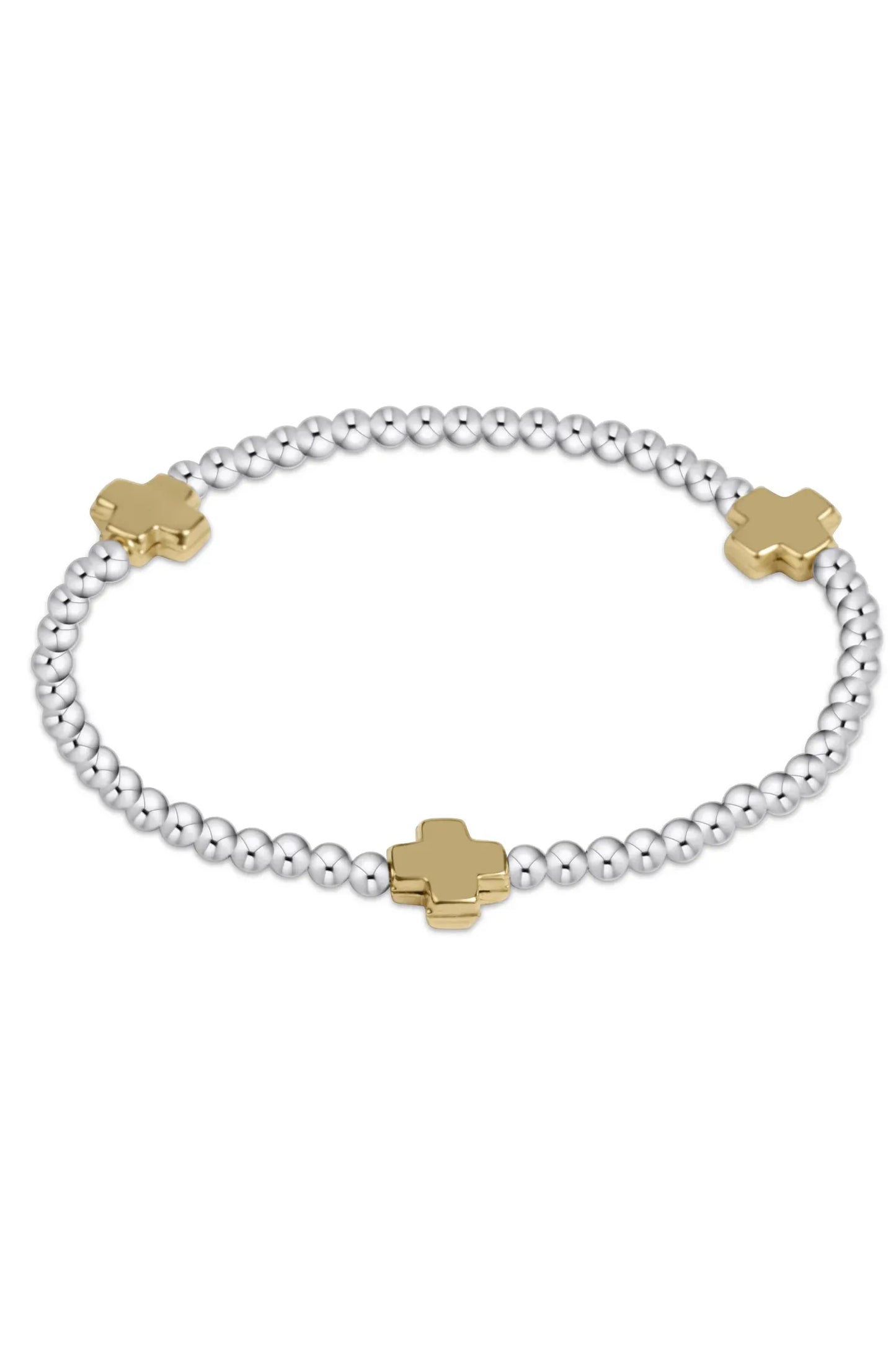 EN Signature Cross 3mm Mixed Metal Bracelet✔️