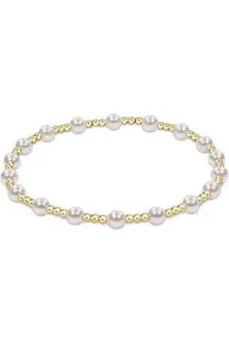 Classic Sincerity Pattern 4mm Bead Bracelet - Pearl