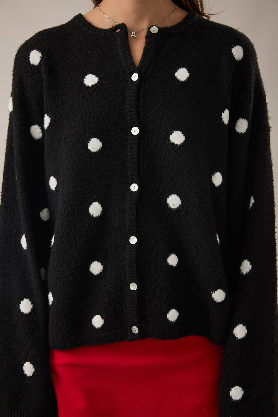 Black Polka Dot Cardigan