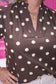 Charming Polka Dot Blouse - Brown