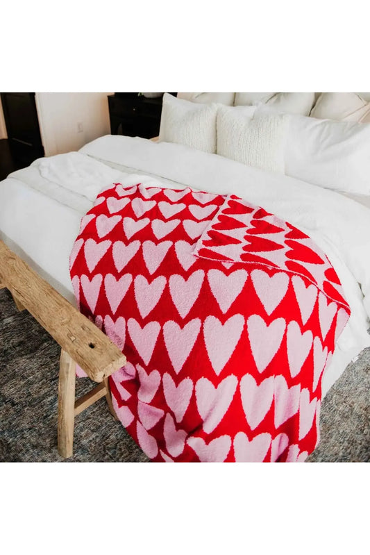 Red Hearts Valentine's Oversized Throw Blanket