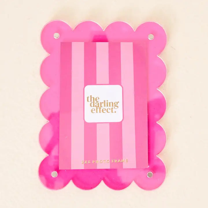 Mini Acrylic Picture Frame Magnet - Hot Pink