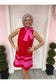 Color Block Halter Neck Dress
