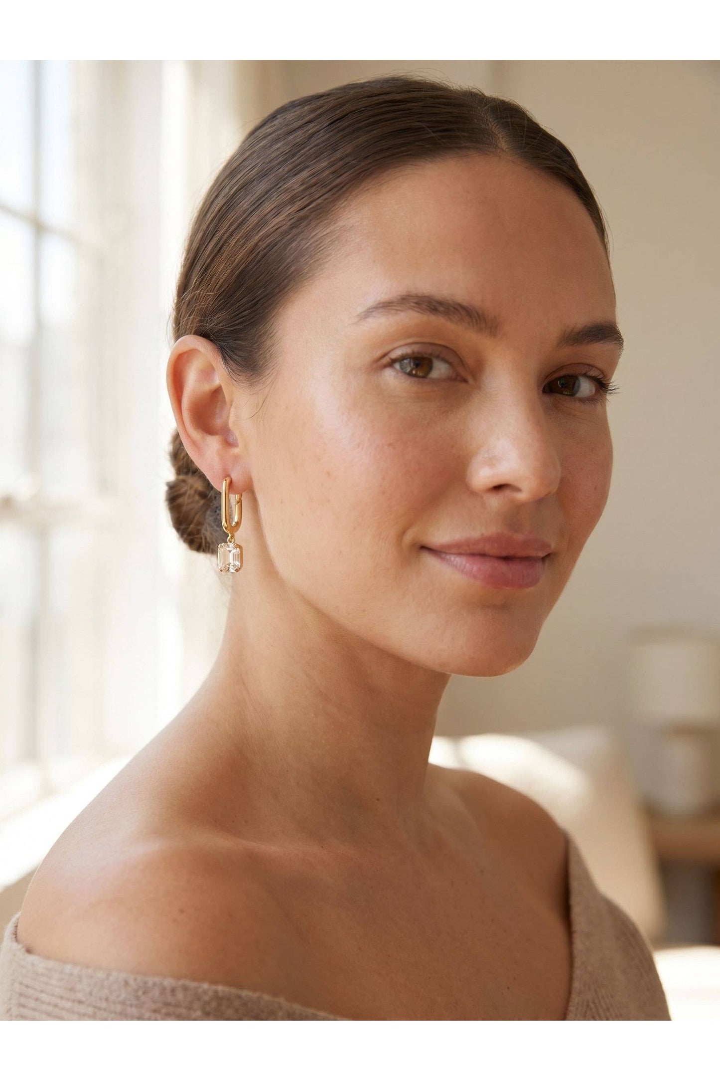 Octavia Rectangle Hoop Earrings