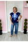 Gabi Navy Flutter Sleeve