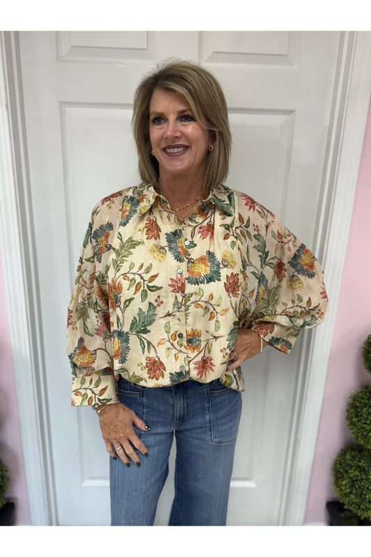 Garden Party Button Down Top