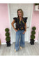 Botanical Print Flutter Sleeve Top
