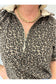 Leopard 3/4 Zip Top