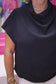Draped Mock Neck Oversized Blouse