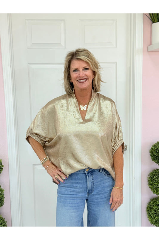 Charlotte Metallic Vneck