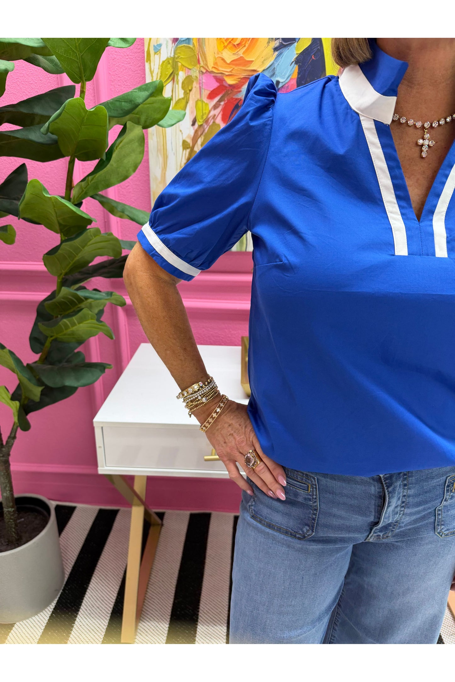 Tricia Blue/White Top
