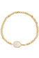 Pickleball Mother of Pearl Gold Beaded Bracelet