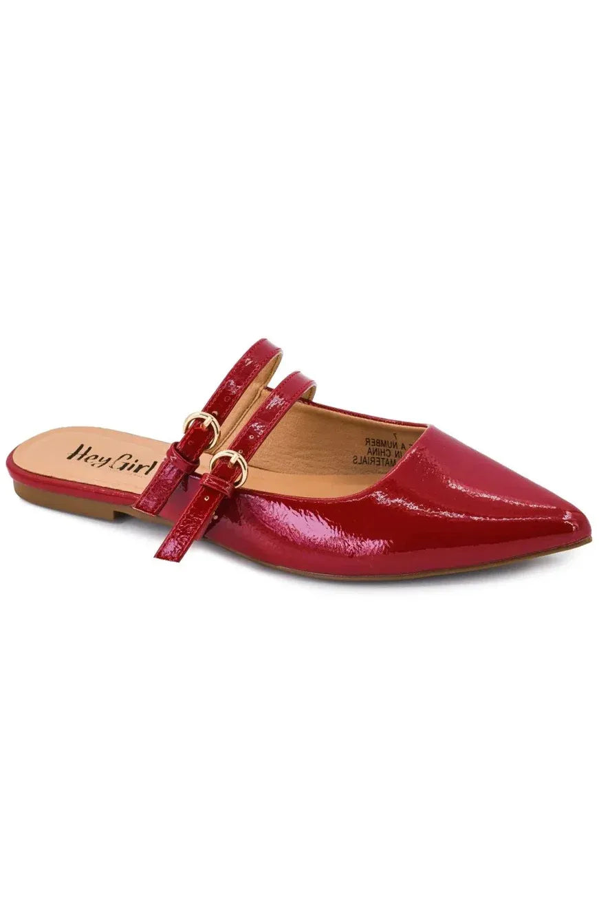 Take A Number Red Patent Flat