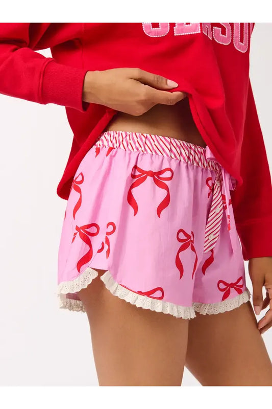 Pink Bow Boxer Shorts