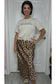 Satin Long Panel Leopard Skirt