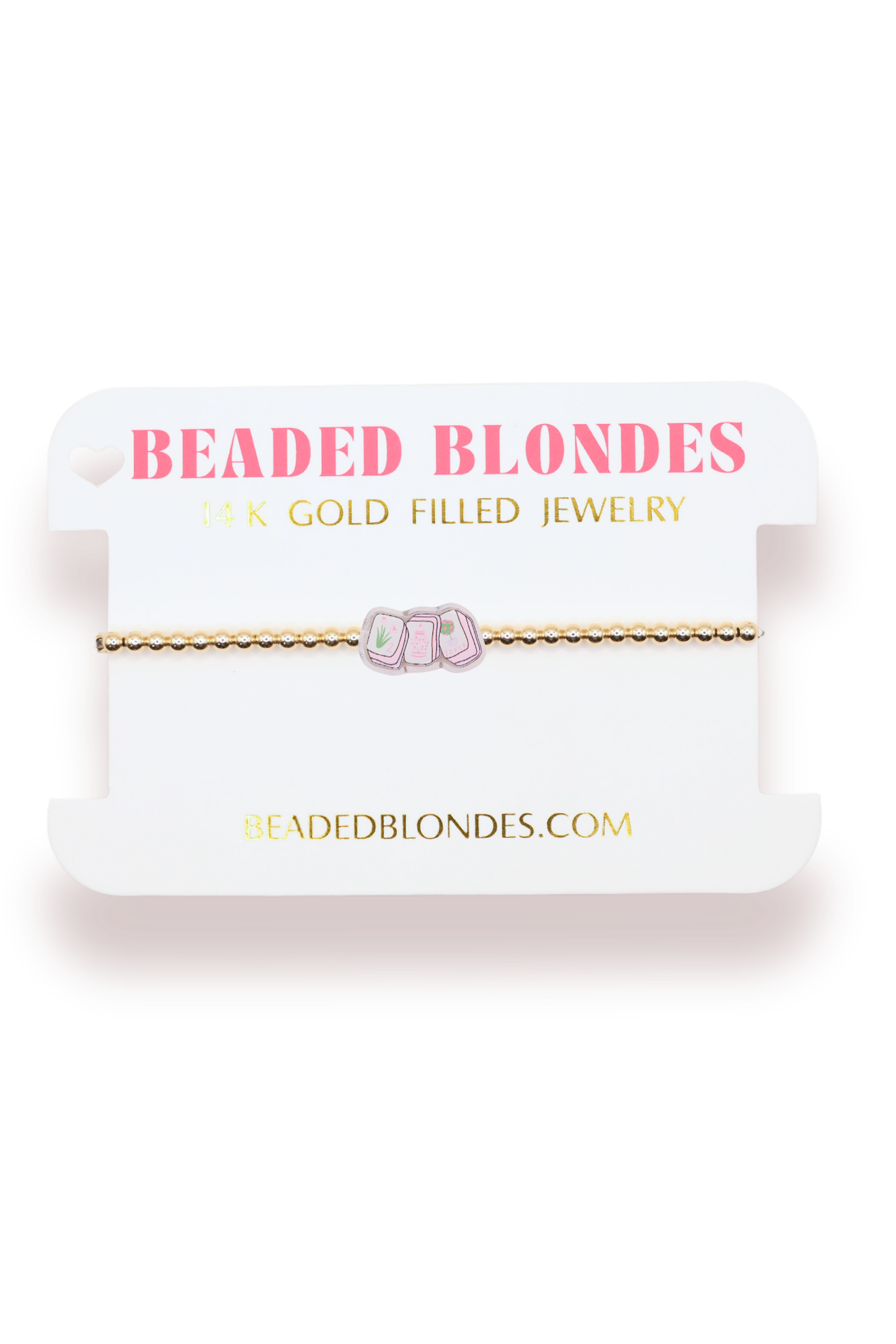 BB Mahjong Tile Bracelet on Gold