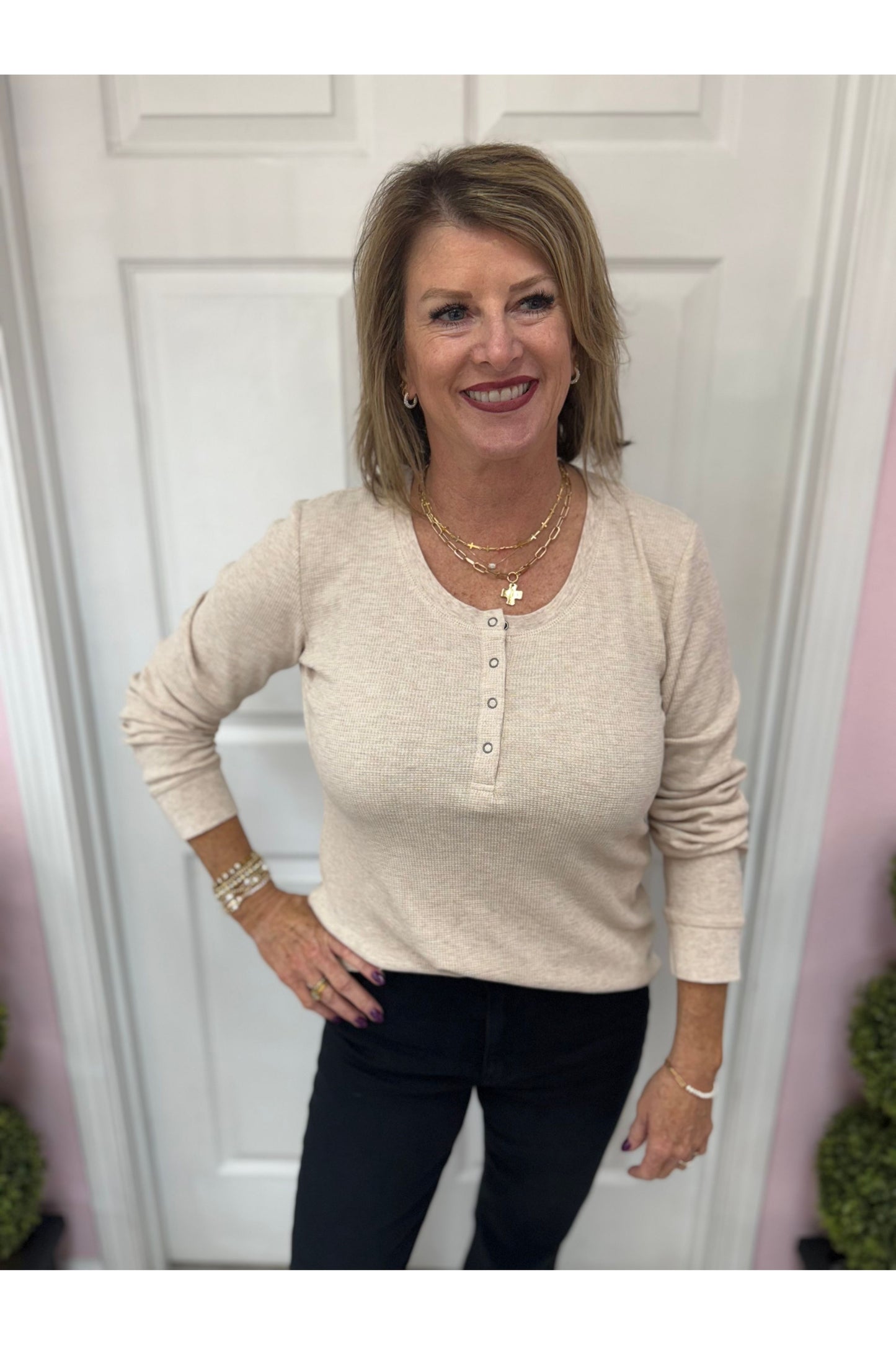 Oatmeal Thermal Henley