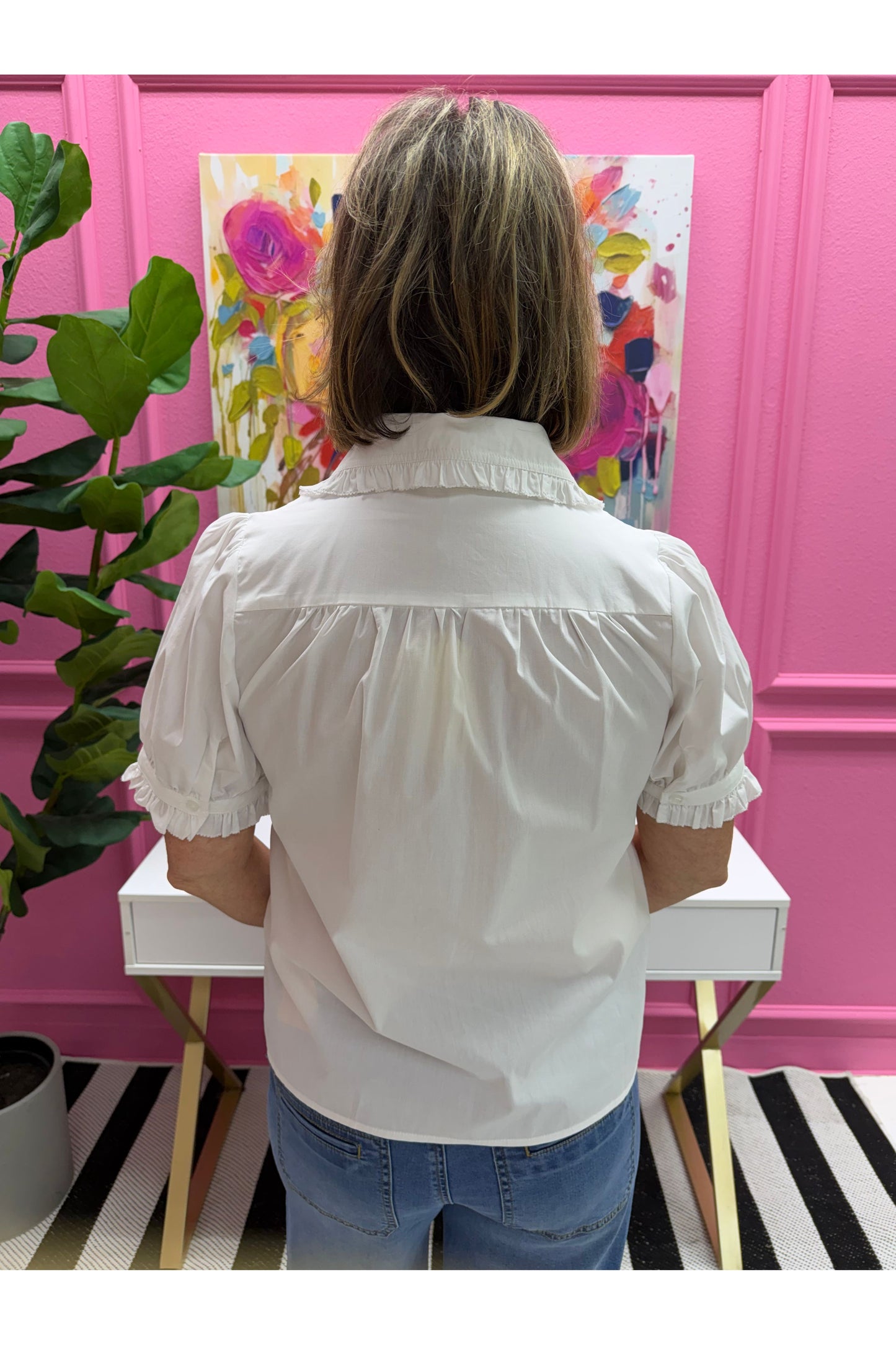 Fancy Short Sleeve Blouse