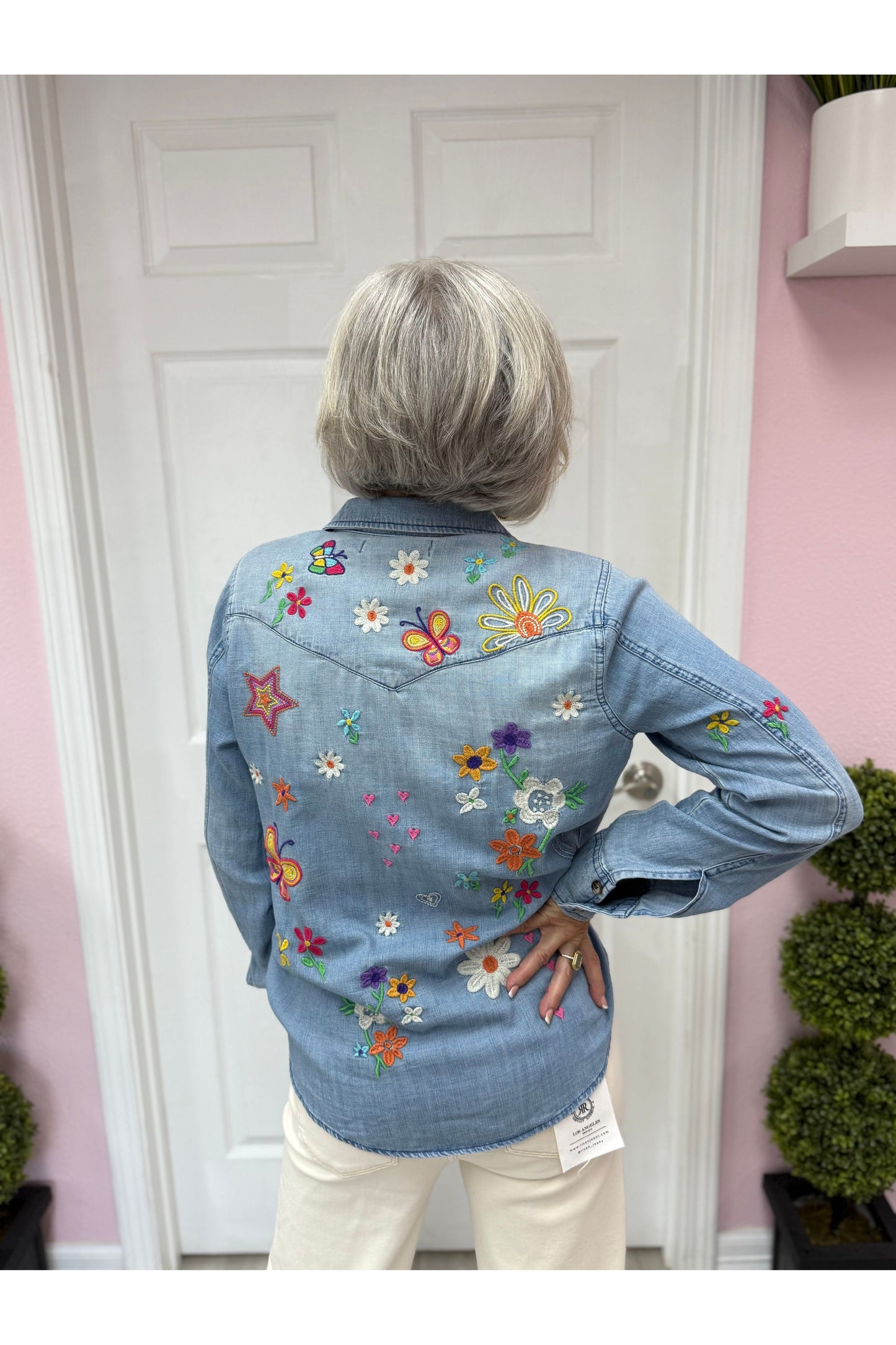 Billy T Sketchbook Embroidered Denim Shirt