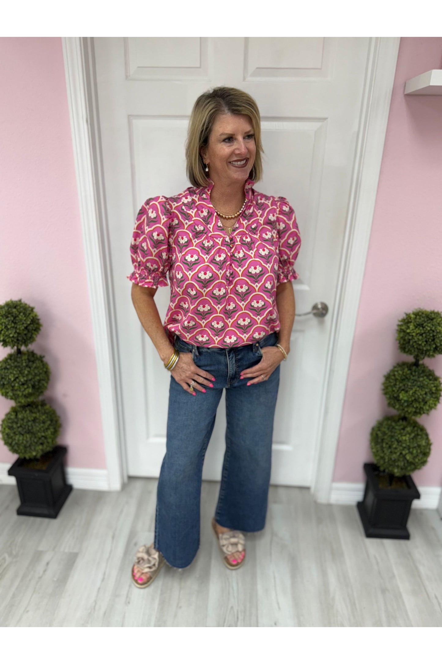 Oopsie Daisy Vneck Blouse