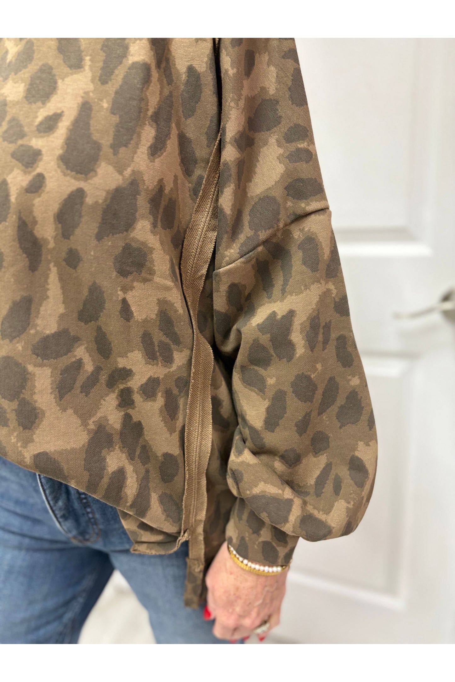 Animal Print Oversized Sweatshirt