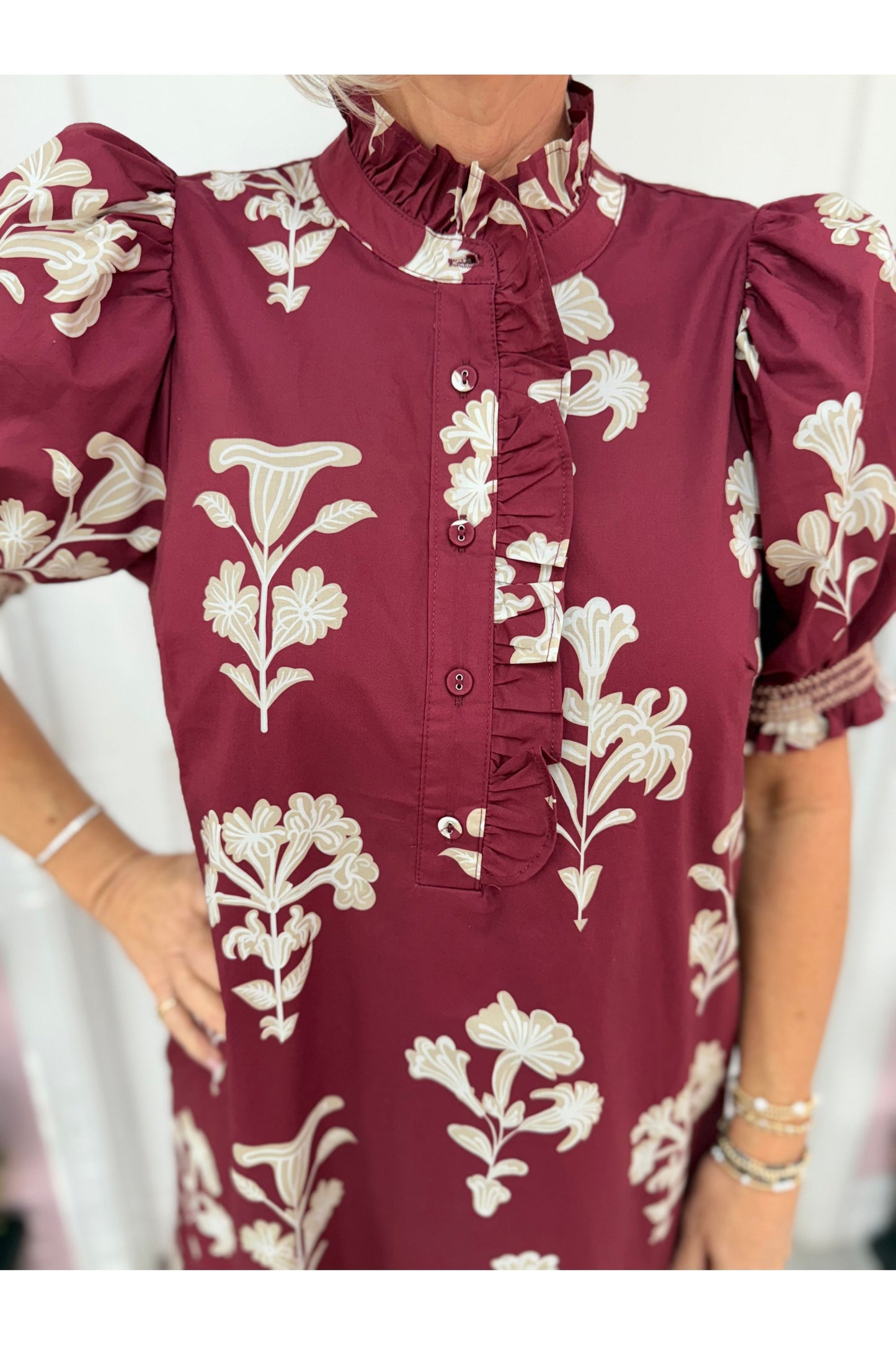 Ruby Botanical Midi Dress