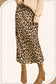 Satin Long Panel Leopard Skirt