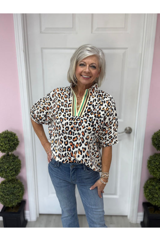 Peyton Leopard Print Blouse