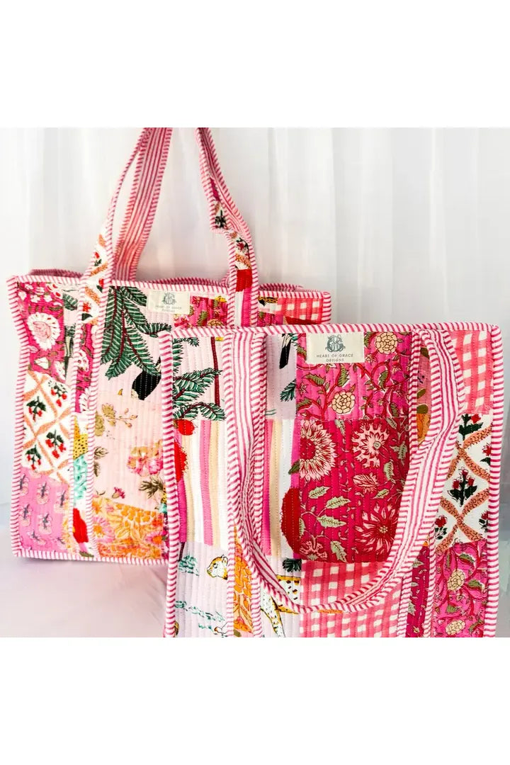 Large Quilted Tote Bag