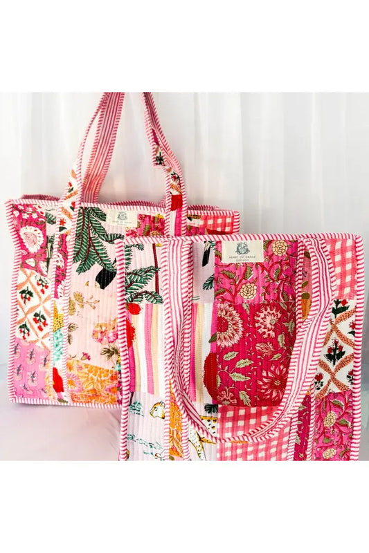 Large Quilted Tote Bag