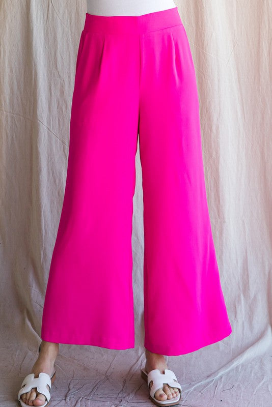 Solid Wide Leg Pant