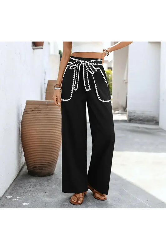 Black High Waist Wide Leg Pant