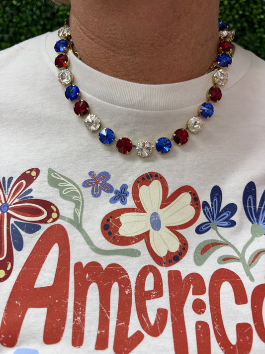 Tova Sophia Necklace Red, White & Blue