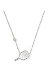 KENDRA SCOTT WOMEN  PICKLEBALL SHORT PENDANT NECKLACE Silver Ivory Mother Of Pearl