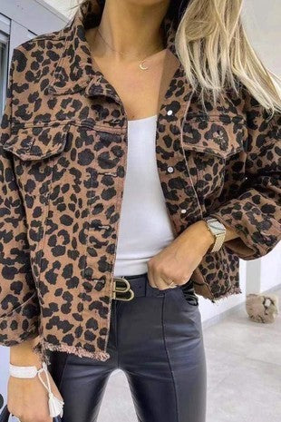 Leopard Denim Jacket