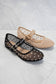 Rhinestone Embellished Mesh Mary Jane Flats