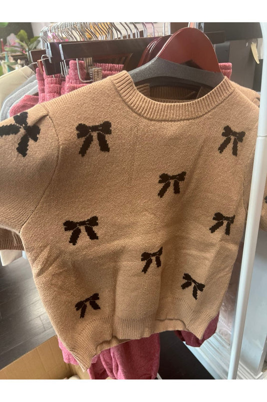 Bow Detail Short Sleeve Sweater